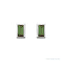 Sapphire Row Natural Gemstone Baguette Studs - Green Tourmaline, 14K White Gold (view 2)