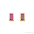 Sapphire Row Natural Gemstone Baguette Studs - Pink Tourmaline, 14K Yellow Gold (view 2)