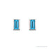 Sapphire Row Natural Gemstone Baguette Studs - Swiss Blue Topaz, 14K White Gold (view 2)