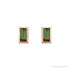 Sapphire Row Natural Gemstone Baguette Studs - Green Tourmaline, 14K Rose Gold (view 2)