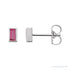 Sapphire Row Natural Gemstone Baguette Studs - Pink Tourmaline, 14K White Gold