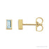 Sapphire Row Natural Gemstone Baguette Studs - Sky Blue Topaz, 14K Yellow Gold
