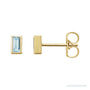 Sapphire Row Natural Gemstone Baguette Studs - Sky Blue Topaz, 14K Yellow Gold