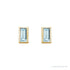 Sapphire Row Natural Gemstone Baguette Studs - Sky Blue Topaz, 14K Yellow Gold (view 2)