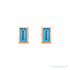 Sapphire Row Natural Gemstone Baguette Studs - Swiss Blue Topaz, 14K Rose Gold (view 2)