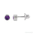 Sapphire Row Children's Natural Birthstone Screwback Studs - Amethyst, 14K White Gold