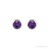 Sapphire Row Children's Natural Birthstone Screwback Studs - Amethyst, 14K White Gold (view 2)