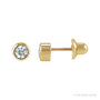 Sapphire Row Children's Natural Birthstone Screwback Studs - Diamond, 14K Yellow Gold