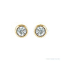 Sapphire Row Children's Natural Birthstone Screwback Studs - Diamond, 14K Yellow Gold (view 2)