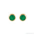 Sapphire Row Children's Natural Birthstone Screwback Studs - Emerald, 14K Yellow Gold (view 2)