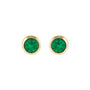Sapphire Row Children's Natural Birthstone Screwback Studs - Emerald, 14K Yellow Gold (view 2)