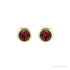 Sapphire Row Children's Natural Birthstone Screwback Studs - Mozambique Garnet, 14K Yellow Gold (view 2)