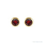 Sapphire Row Children's Natural Birthstone Screwback Studs - Mozambique Garnet, 14K Yellow Gold (view 2)