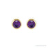 Sapphire Row Children's Natural Birthstone Screwback Studs - Amethyst, 14K Yellow Gold (view 2)