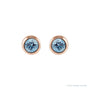 Sapphire Row Children's Natural Birthstone Screwback Studs - Aquamarine, 14K Rose Gold (view 2)