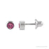 Sapphire Row Children's Natural Birthstone Screwback Studs - Pink Tourmaline, 14K White Gold