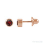 Sapphire Row Children's Natural Birthstone Screwback Studs - Mozambique Garnet, 14K Rose Gold