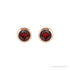 Sapphire Row Children's Natural Birthstone Screwback Studs - Mozambique Garnet, 14K Rose Gold (view 2)