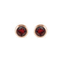 Sapphire Row Children's Natural Birthstone Screwback Studs - Mozambique Garnet, 14K Rose Gold (view 2)