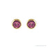 Sapphire Row Children's Natural Birthstone Screwback Studs - Pink Tourmaline, 14K Yellow Gold (view 2)