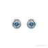Sapphire Row Children's Natural Birthstone Screwback Studs - Aquamarine, 14K White Gold (view 2)