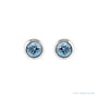 Sapphire Row Children's Natural Birthstone Screwback Studs - Aquamarine, 14K White Gold (view 2)