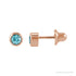 Sapphire Row Children's Natural Birthstone Screwback Studs - Blue Zircon, 14K Rose Gold
