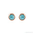 Sapphire Row Children's Natural Birthstone Screwback Studs - Blue Zircon, 14K Rose Gold (view 2)