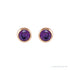 Sapphire Row Children's Natural Birthstone Screwback Studs - Amethyst, 14K Rose Gold (view 2)