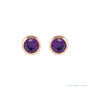 Sapphire Row Children's Natural Birthstone Screwback Studs - Amethyst, 14K Rose Gold (view 2)