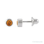 Sapphire Row Children's Natural Birthstone Screwback Studs - Citrine, 14K White Gold