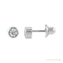 Sapphire Row Children's Natural Birthstone Screwback Studs - Diamond, 14K White Gold