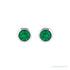 Sapphire Row Children's Natural Birthstone Screwback Studs - Emerald, 14K White Gold (view 2)