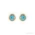 Sapphire Row Children's Natural Birthstone Screwback Studs - Blue Zircon, 14K Yellow Gold (view 2)