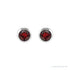 Sapphire Row Children's Natural Birthstone Screwback Studs - Mozambique Garnet, 14K White Gold (view 2)