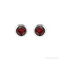Sapphire Row Children's Natural Birthstone Screwback Studs - Mozambique Garnet, 14K White Gold (view 2)