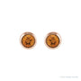 Sapphire Row Children's Natural Birthstone Screwback Studs - Citrine, 14K Rose Gold (view 2)