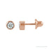 Sapphire Row Children's Natural Birthstone Screwback Studs - Diamond, 14K Rose Gold