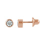 Sapphire Row Children's Natural Birthstone Screwback Studs - Diamond, 14K Rose Gold