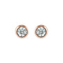 Sapphire Row Children's Natural Birthstone Screwback Studs - Diamond, 14K Rose Gold (view 2)