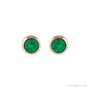 Sapphire Row Children's Natural Birthstone Screwback Studs - Emerald, 14K Rose Gold (view 2)