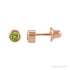 Sapphire Row Children's Natural Birthstone Screwback Studs - Peridot, 14K Rose Gold