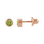 Sapphire Row Children's Natural Birthstone Screwback Studs - Peridot, 14K Rose Gold