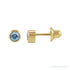 Sapphire Row Children's Natural Birthstone Screwback Studs - Aquamarine, 14K Yellow Gold