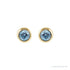 Sapphire Row Children's Natural Birthstone Screwback Studs - Aquamarine, 14K Yellow Gold (view 2)