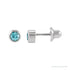 Sapphire Row Children's Natural Birthstone Screwback Studs - Blue Zircon, 14K White Gold