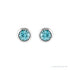 Sapphire Row Children's Natural Birthstone Screwback Studs - Blue Zircon, 14K White Gold (view 2)