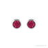 Sapphire Row Children's Natural Birthstone Screwback Studs - Ruby, 14K White Gold (view 2)