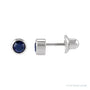 Sapphire Row Children's Natural Birthstone Screwback Studs - Blue Sapphire, 14K White Gold