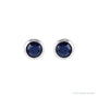 Sapphire Row Children's Natural Birthstone Screwback Studs - Blue Sapphire, 14K White Gold (view 2)